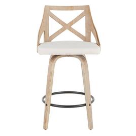 LumiSource Charlotte Farmhouse Swivel Counter Stools - Set of 2