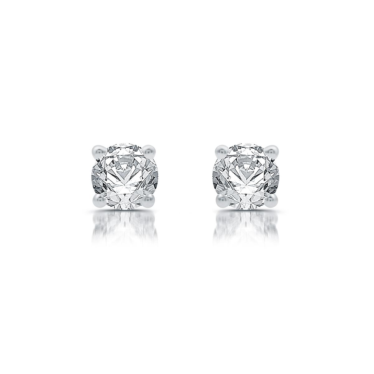 Nova Star(R) White Gold Lab Grown Diamond Prong Stud Earrings