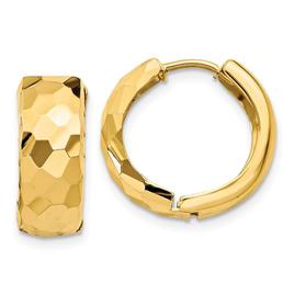 Gold Classics(tm) 14kt. Yellow Gold Faceted Hoop Earrings
