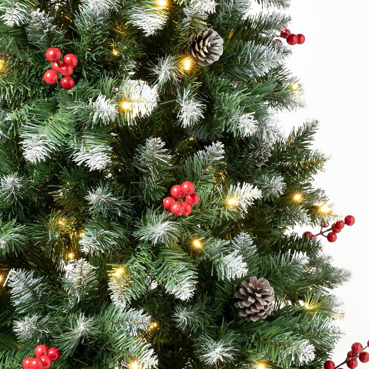 National Tree 7.5ft Cullen Slim Prelit Christmas Tree w/ Pinecone