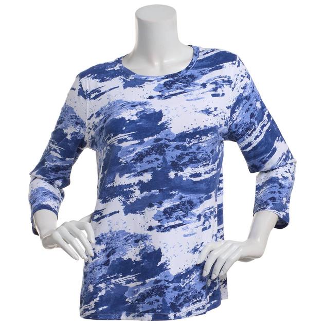 Plus Size Preswick & Moore® 3/4 Sleeve Abstract Tee