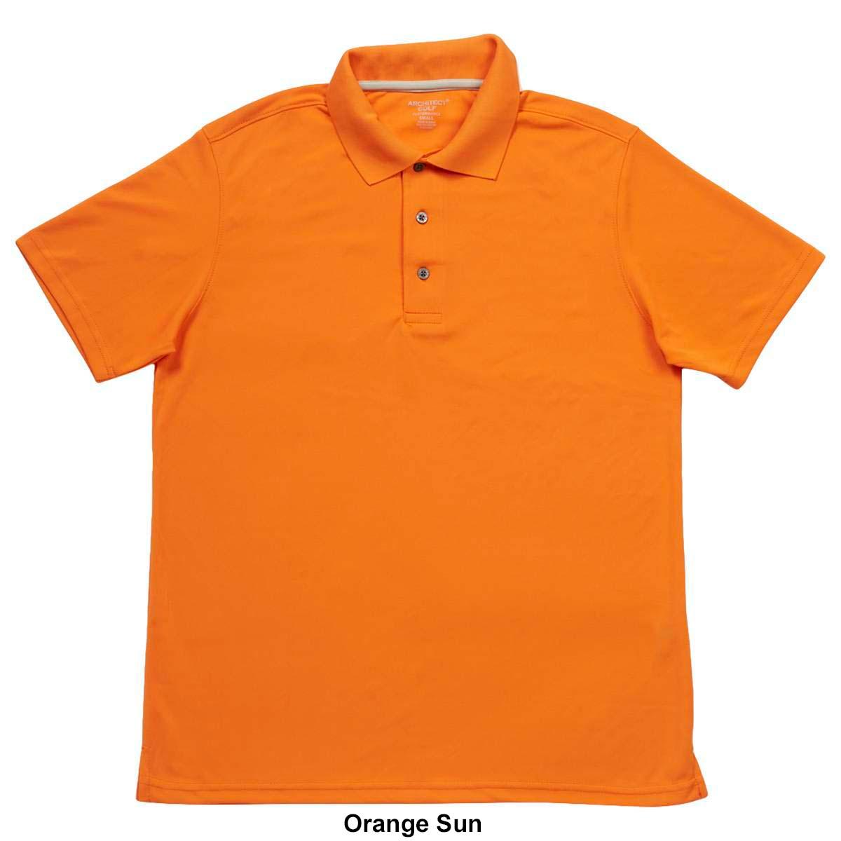 Mens Architect® Solid Mesh Stitch Short Sleeve Golf Polo