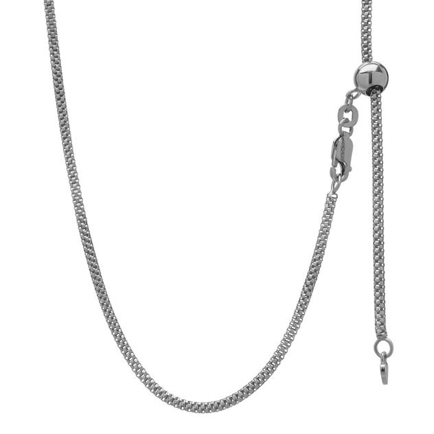 Sterling Silver Mini Popcorn Adjustable Chain Necklace