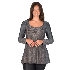 Womens 24/7 Comfort Apparel Scoop Neck Shimmery Fabric Tunic Top