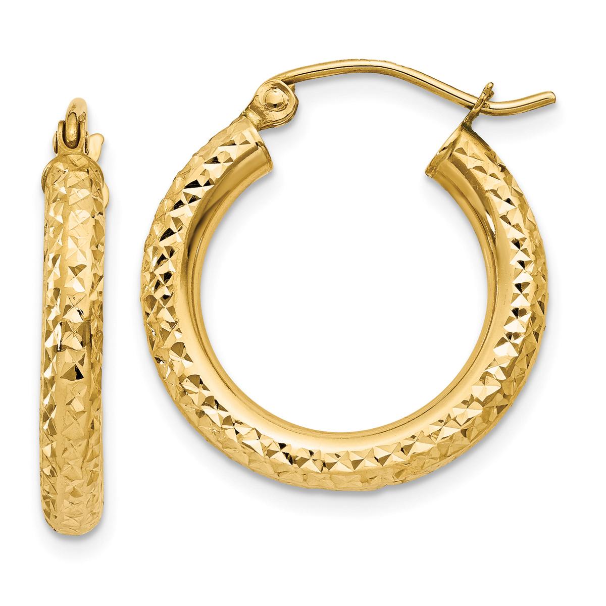 Gold Classics(tm) 14kt. Gold Diamond Cut 20mm Hoop Earrings
