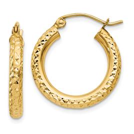 Gold Classics(tm) 14kt. Gold Diamond Cut 20mm Hoop Earrings