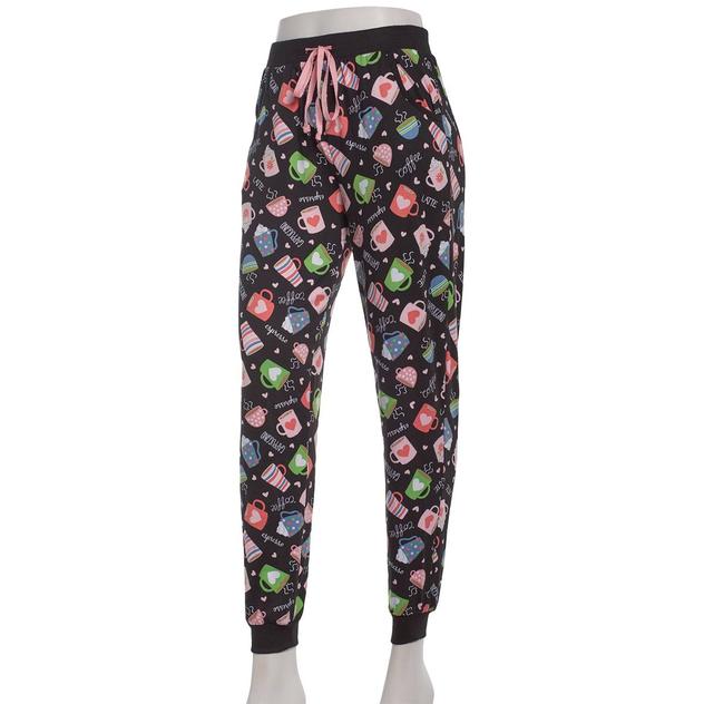 Juniors Pillow Talk "Coffee Mugs" Jogger Pajama Pants