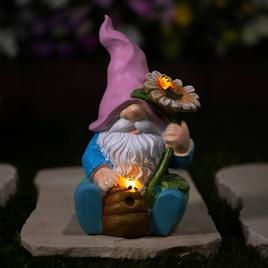 Northlight Seasonal LED Solar Sunflower Gnome Garden Statue