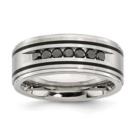 Mens Gentlemen's Classics(tm) Black Diamond Center Wedding Band