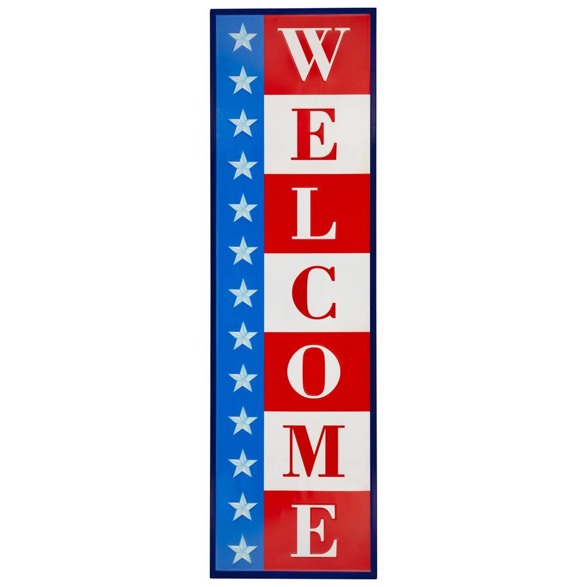 Northlight Seasonal Americana "Welcome" Metal Porch Board Sign