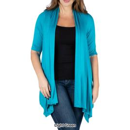 Plus Size 24/7 Comfort Apparel Elbow Sleeve Cardigan