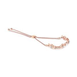 Haus of Brilliance Rose Gold Over Silver Twist Bolo Bracelet