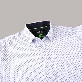 Mens Tom Baine Short Sleeve Slim Fit Anchor Dress Shirt - Blue