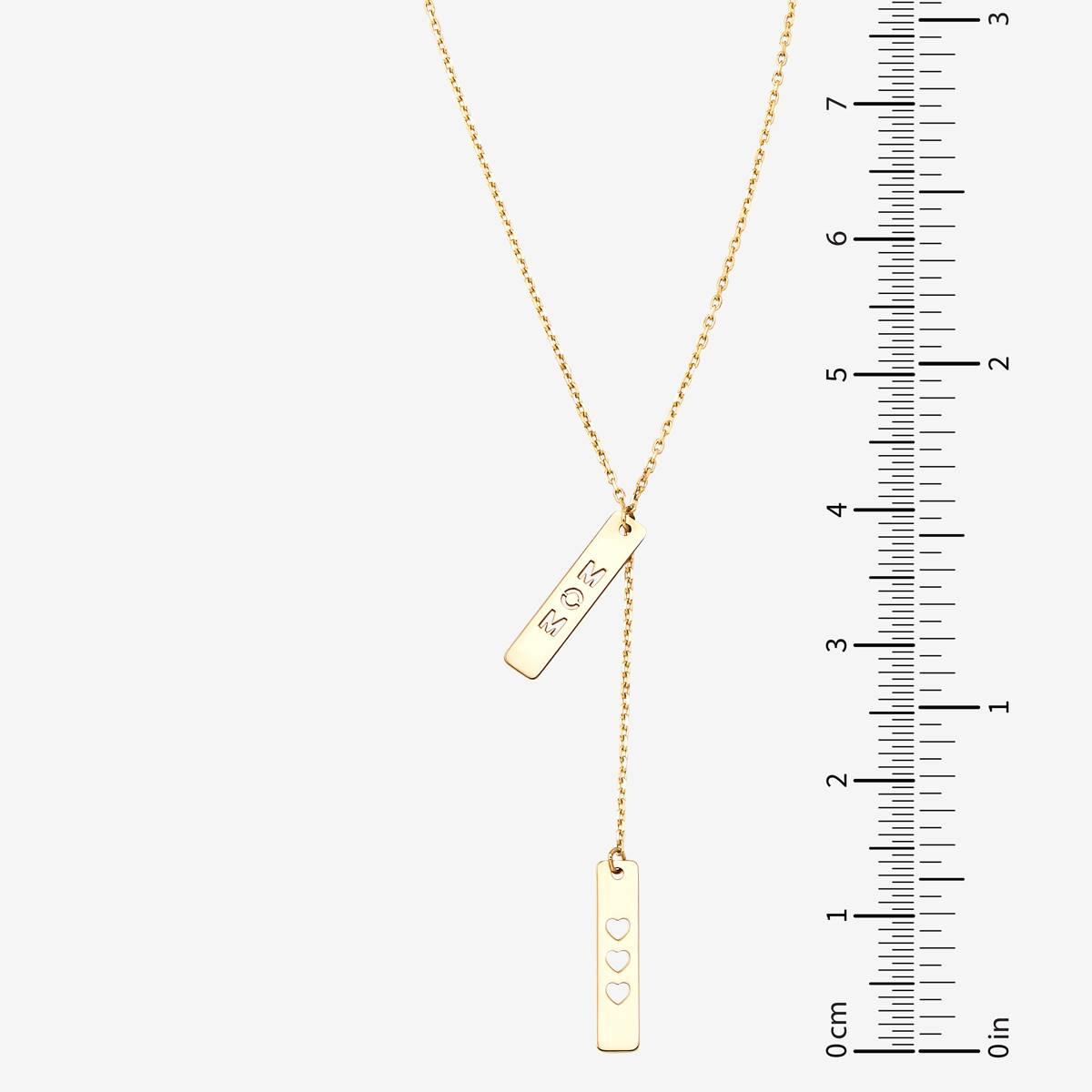 Gold Classics™ Double Bar w/ Heart & Mom Lariat Necklace