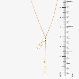 Gold Classics™ Double Bar w/ Heart & Mom Lariat Necklace