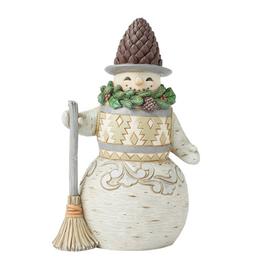 Jim Shore Woodland Glen Snowman Pinecone Hat Christmas Figurine