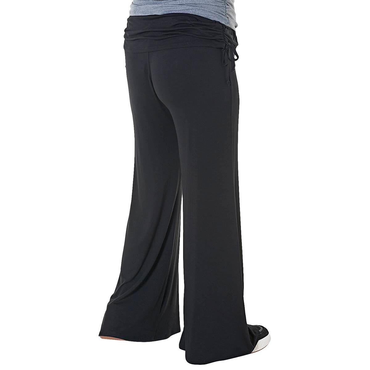 Womens Due Time Fold Over Side Cinch Maternity Palazzo Pants
