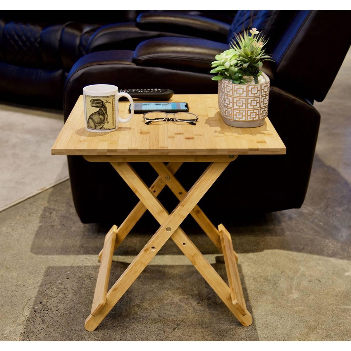 eccostyle™ Solid Bamboo Folding Side Table