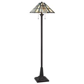 HomeRoots 62in. Bronze Floor Lamp With Tiffany Glass Empire Shade