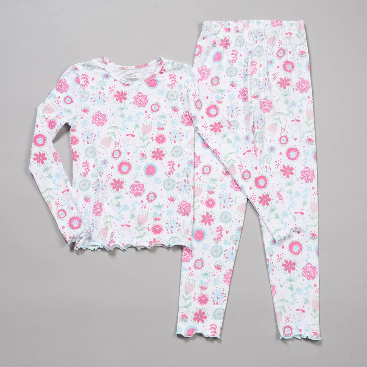 Girls (7-16) René Rofé® 2pc. Glitter Floral Snug Fit Pajamas Set
