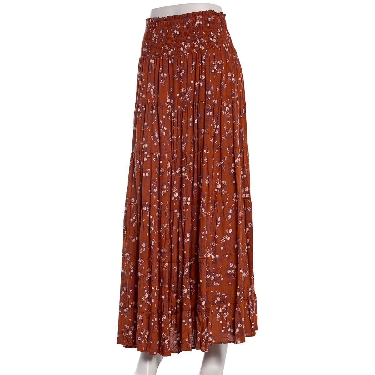 Juniors Angie Smock Waist Tier Ditsy Maxi Skirt