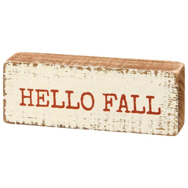 Primitives By Kathy Hello Fall Block Sign