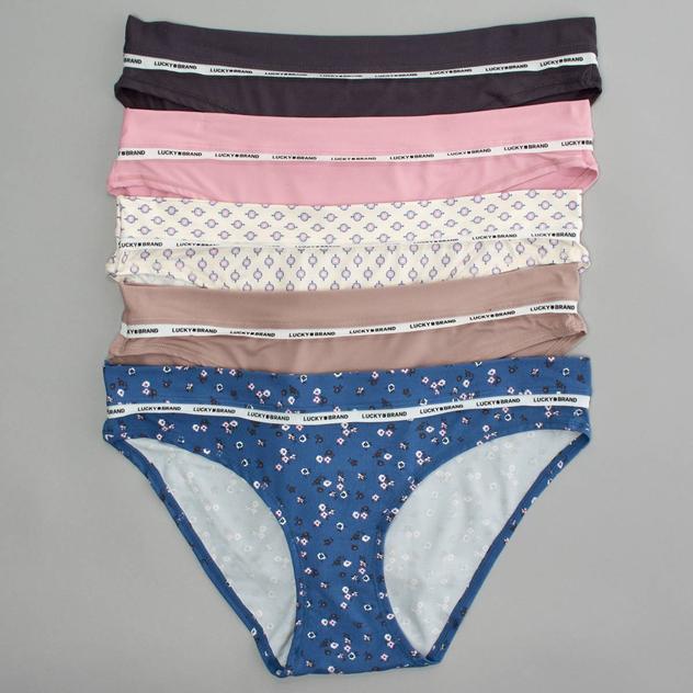 Womens Lucky Brand 5pk. Brushed Micro Bikini Panties - LVD88775