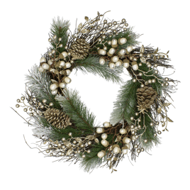 Northlight Acorn & Pinecone Flocked Pine Christmas Wreath