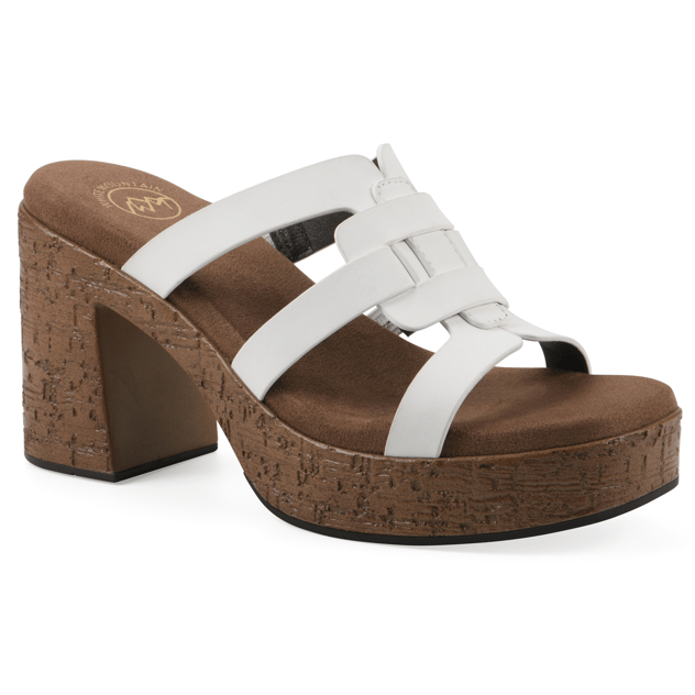 Womens White Mountain Barillo Heeled Platform Sandals
