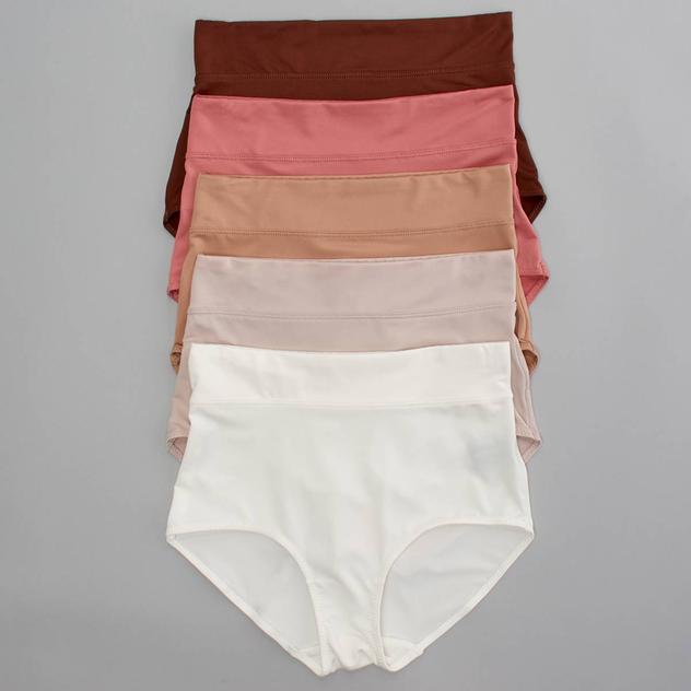 Womens René Rofé®. 5pk. Muffin Top Brief Panties 177515H5-ECRDC