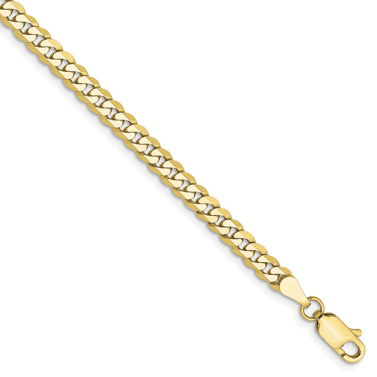 Gold Classics(tm)10kt. 3.2mm Flat Beveled Curb Chain Bracelet