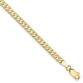 Gold Classics(tm)10kt. 3.2mm Flat Beveled Curb Chain Bracelet