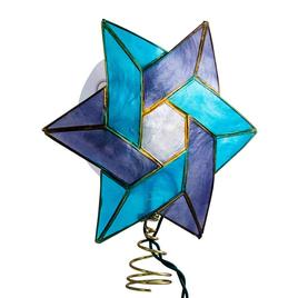 Kurt Adler 10-Light Capiz Color Star of David Treetop