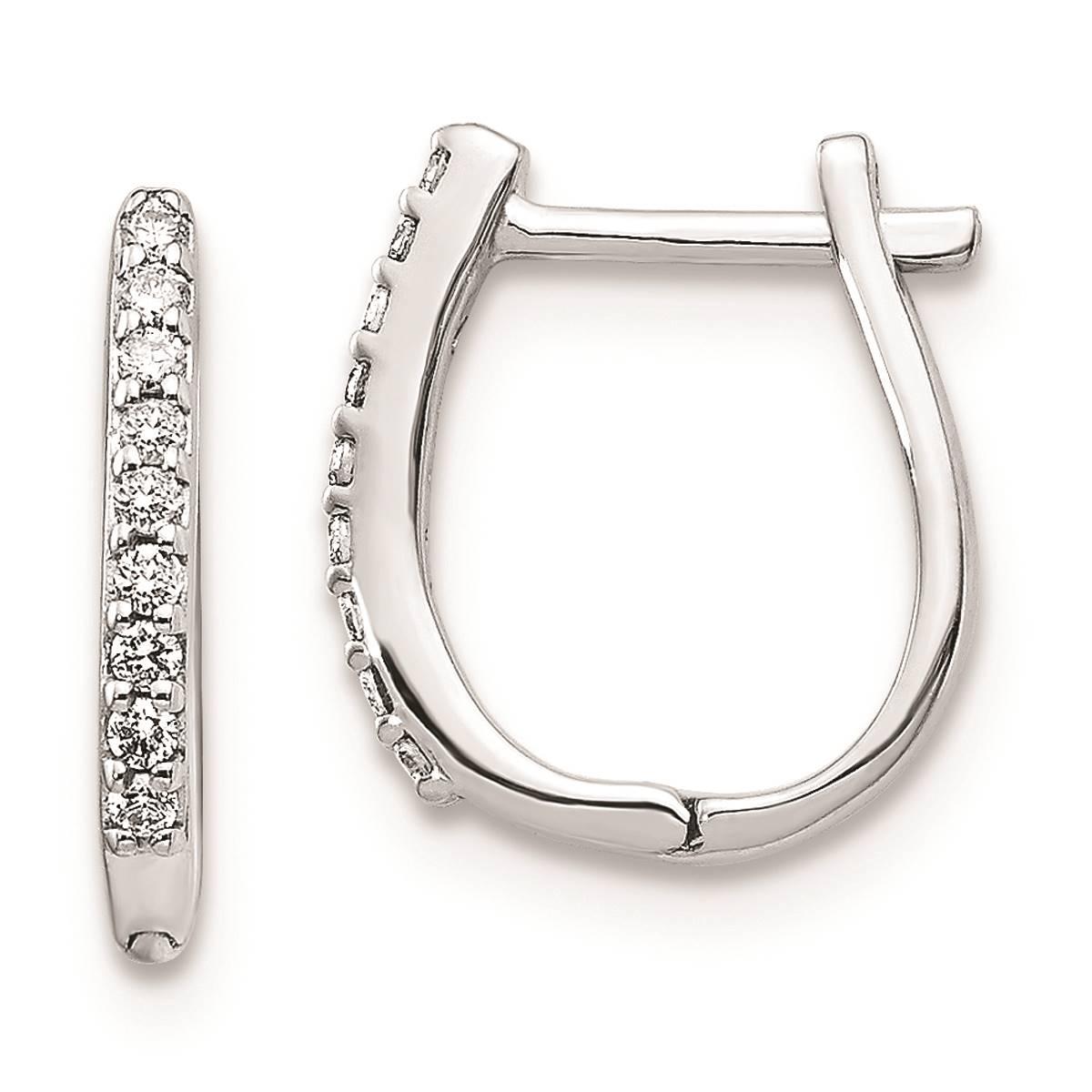 Pure Fire 14kt White Gold 1/10ctw Lab Grown Diamond Hoop Earrings