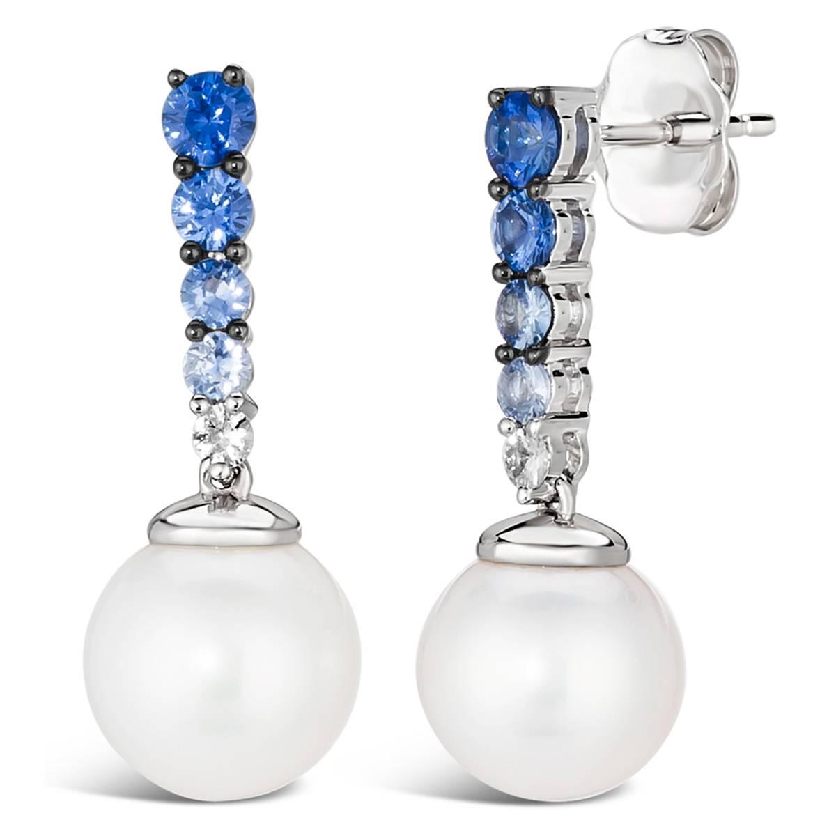 Le Vian(R) Denim Ombre White Sapphire Vanilla Pearls(tm) Earrings