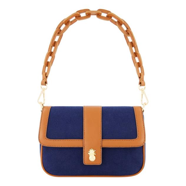 Tommy Bahama Solid Canvas Crossbody with Double Leather Strap