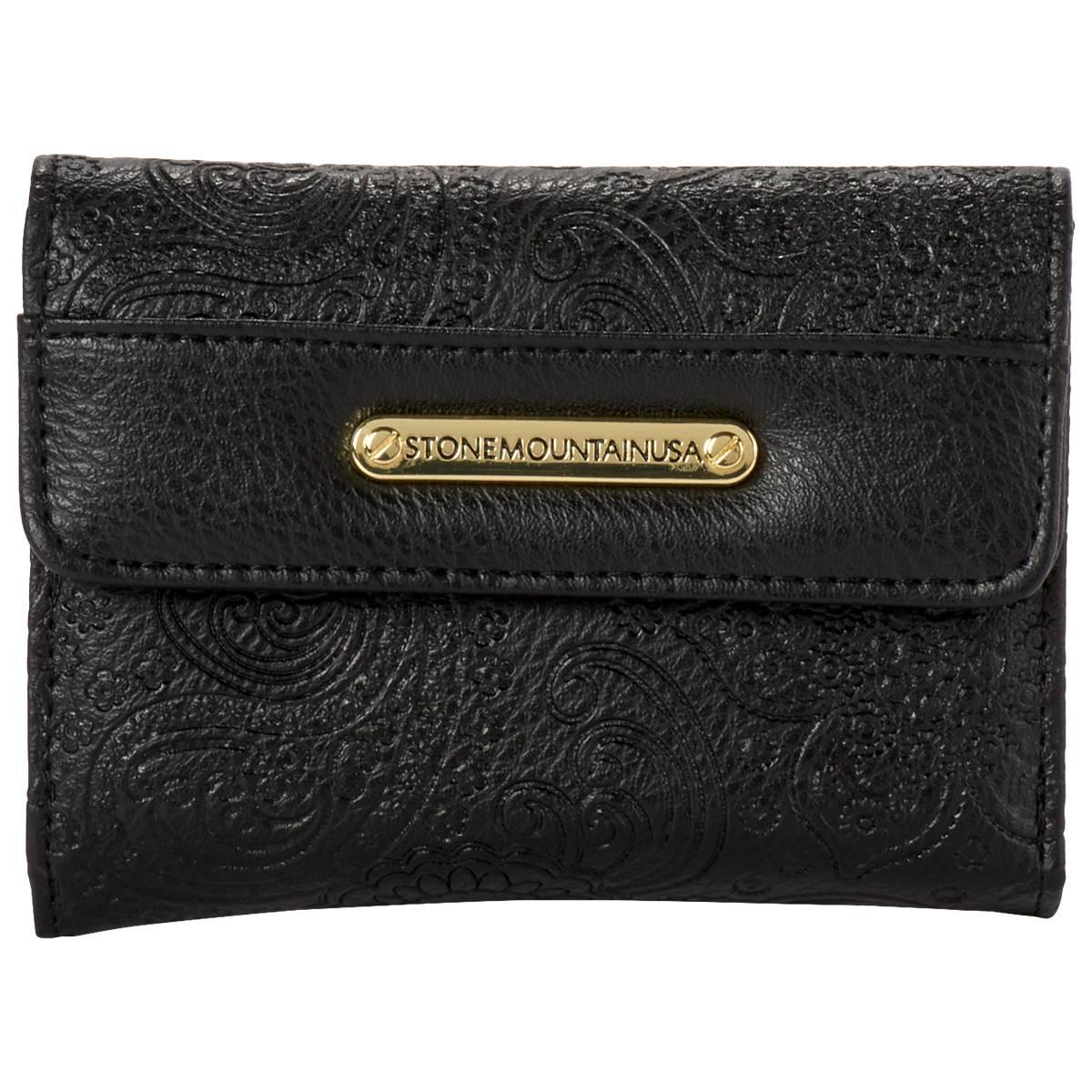 Womens Stone Mountain Embossed Paisley Trifold Wallet
