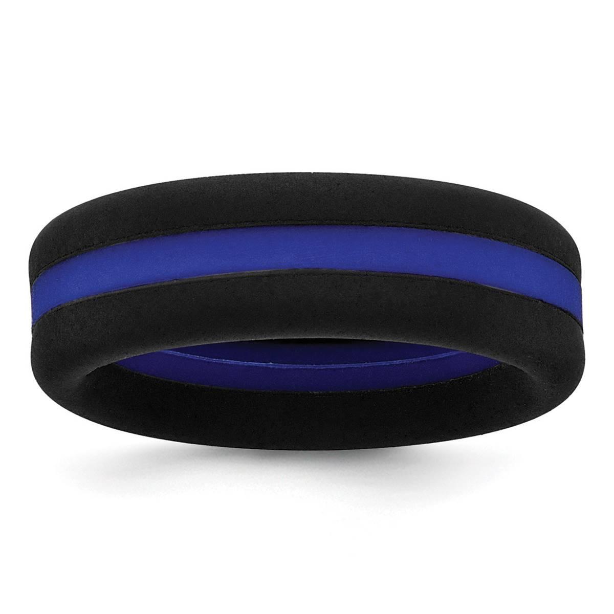 Mens Gentlemen''s Classics(tm) Black Silicone 7.5mm Wedding Band