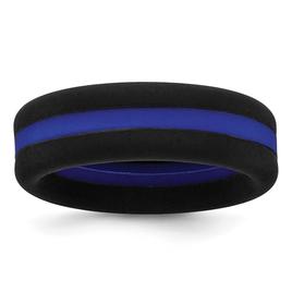 Mens Gentlemen''s Classics(tm) Black Silicone 7.5mm Wedding Band