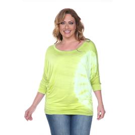 Plus Size White Mark Tie Dye Tee - Green