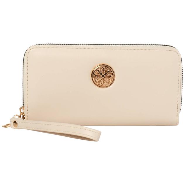 Womens Sasha Smooth Large Zip-Around Wristlet