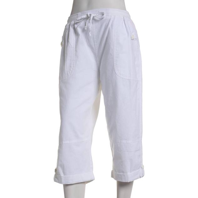 Womens Jordana Rose Rib-Knit Waist Capri Pants