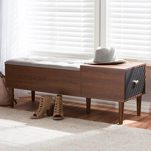 Baxton Studio Merrick Shoe Rack Cabinet Organizer