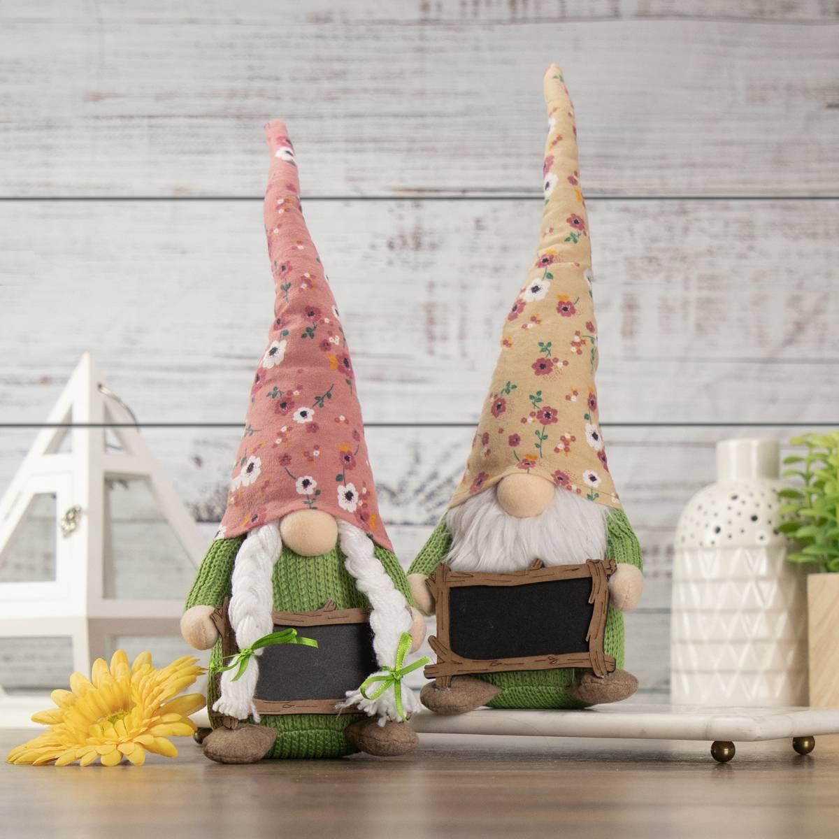 Northlight Seasonal Floral Springtime Girl Gnome w/ Message Board