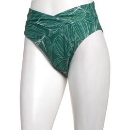 Womens Cupshe Tropical Leaf Banded High Waist Swim Bottoms