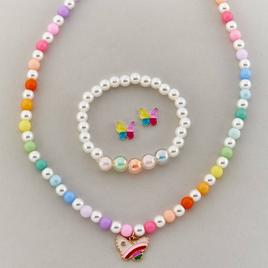 Kids Lil Ashley Beaded Necklace/Bracelet/Butterfly Earring Set