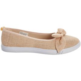 Womens Ashley Blue Canvas With Bow Slip On Flats
