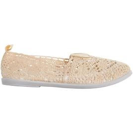 Womens Ashley Blue Crochet Slip On Flats