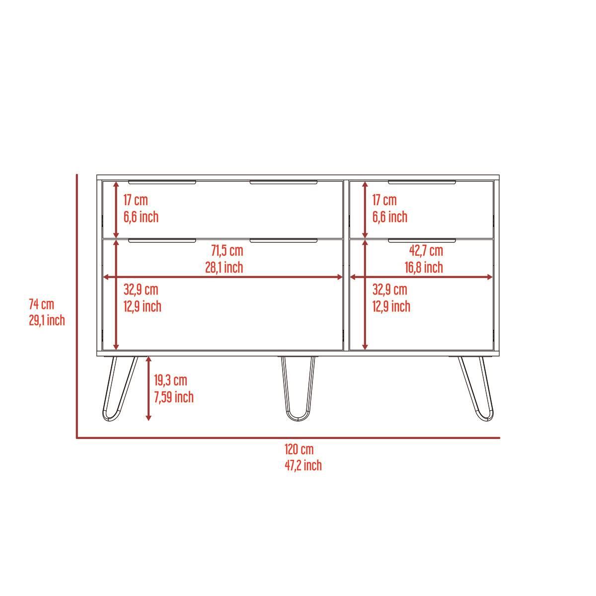 FM FURNITURE Monaco Light Oak Double Dresser