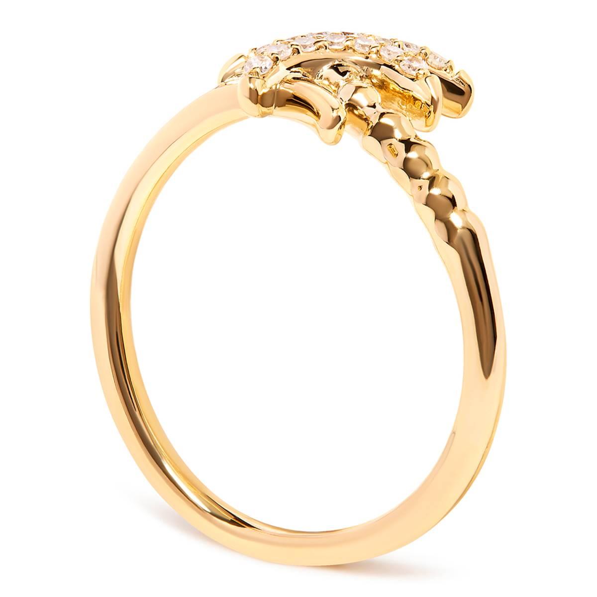 Haus of Brilliance 10kt. Gold 1/10ctw. Diamond Palm Tree Ring